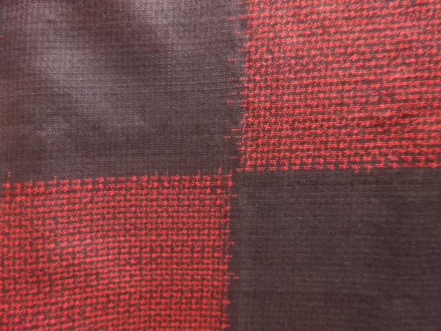 JAPANESE KIMONO / ANTIQUE KIMONO / SILK / DORO OSHIMA TSUMUGI / WOVEN CHECKERED